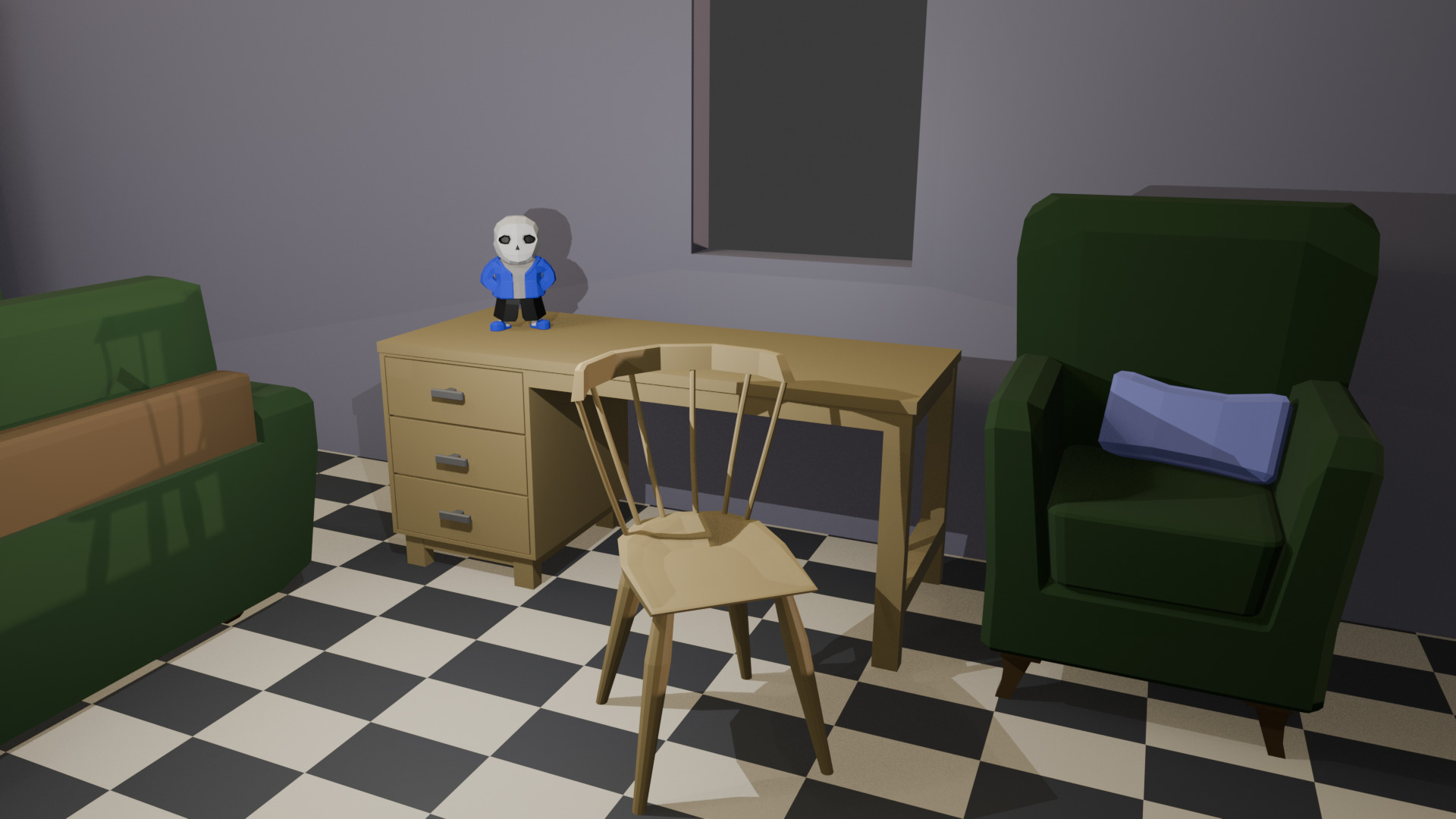 Low Poly Furniture Pack Low-poly 3D model_3