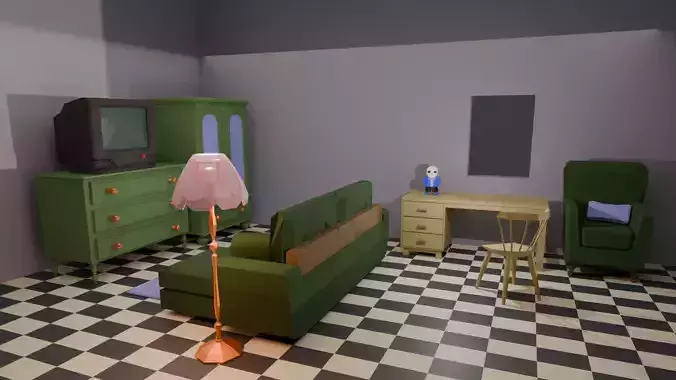 Low Poly Furniture Pack Low-poly 3D model