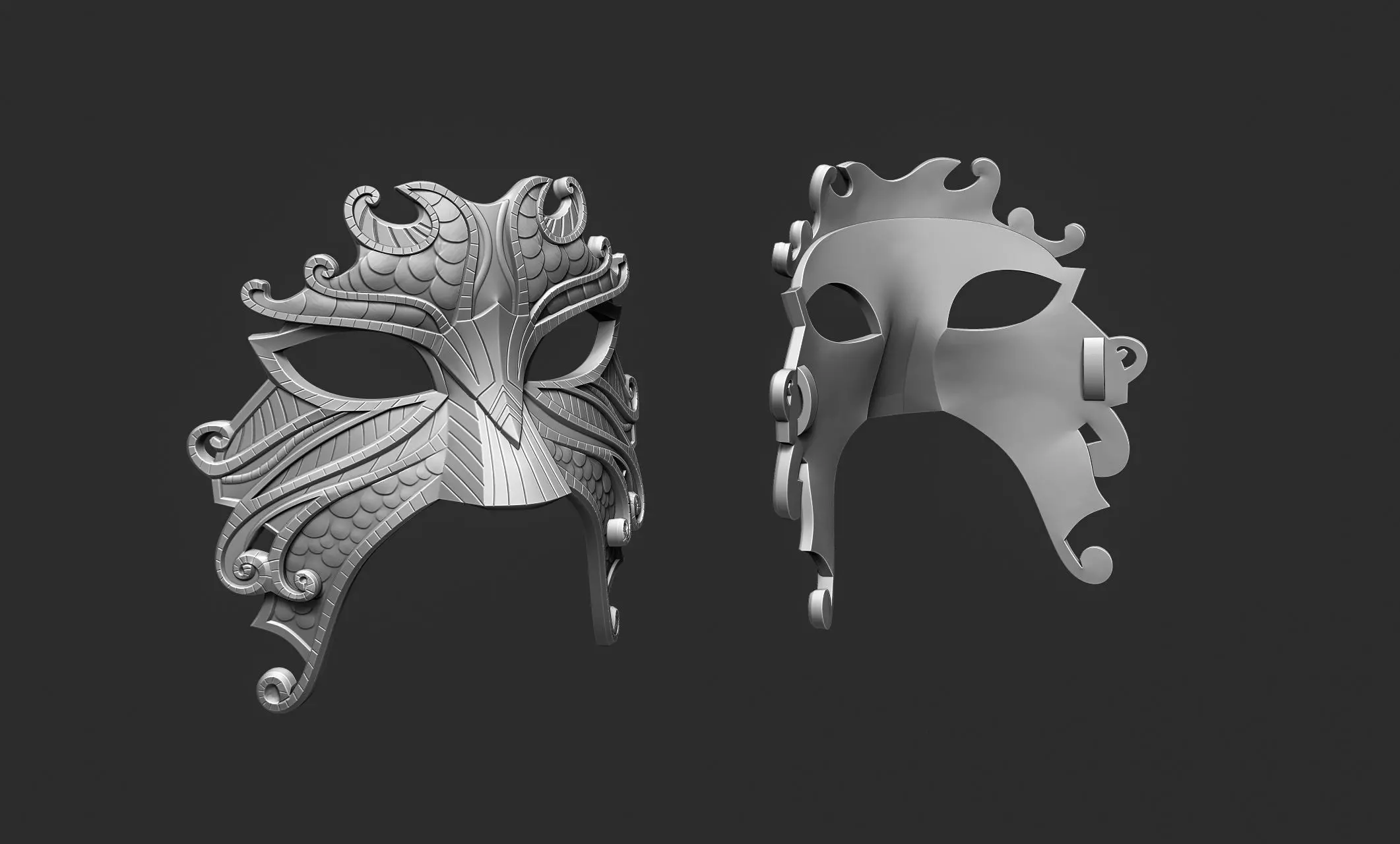 Mermaid mask 3D print model_1