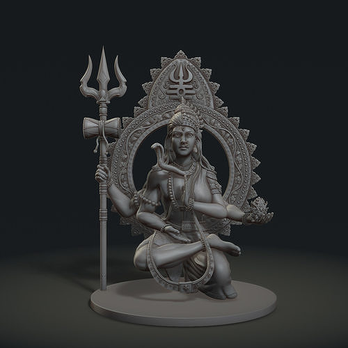 Ardhanarishvara 3D Model STL File for 3D Printing 3D print model