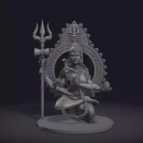 Ardhanarishvara 3D Model STL File for 3D Printing