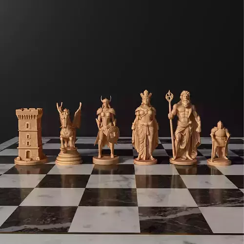 Gods of Mythology Chess Set  3D Print Ready STL Files