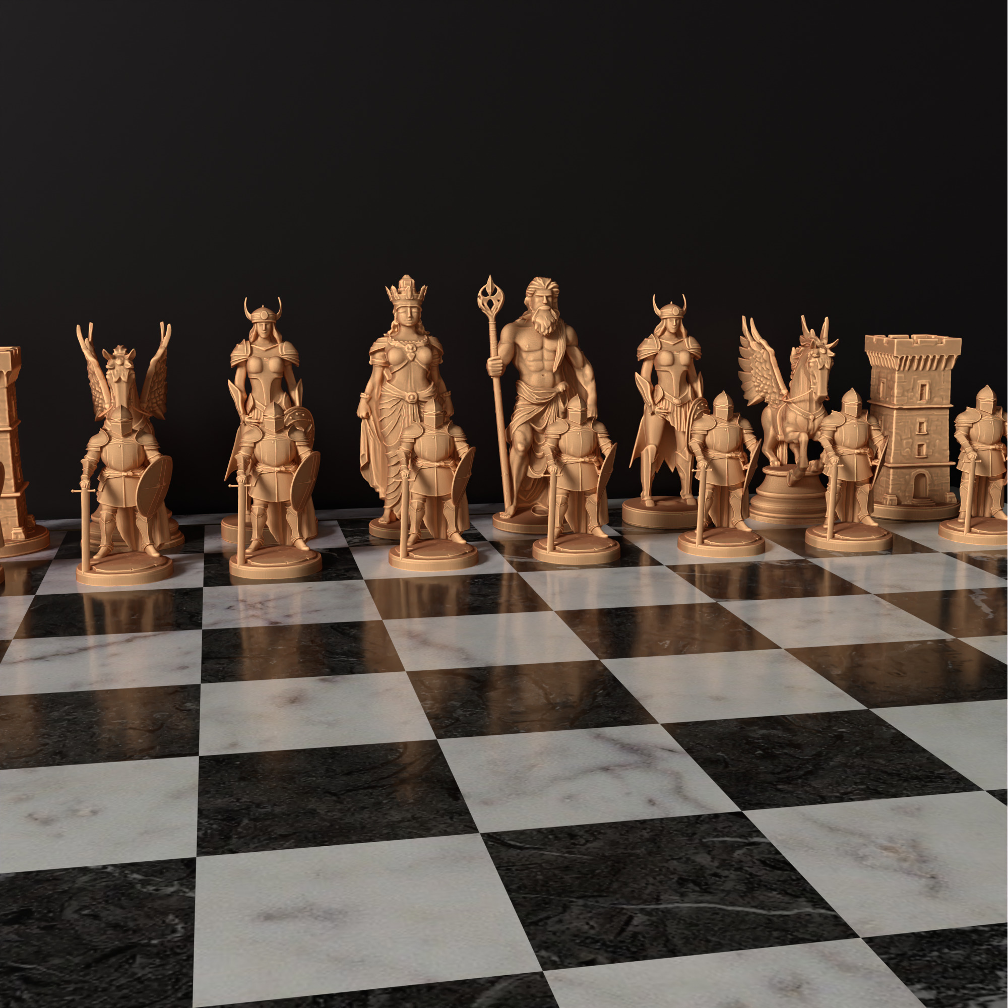 Gods of Mythology Chess Set  3D Print Ready STL Files 3D print model_5