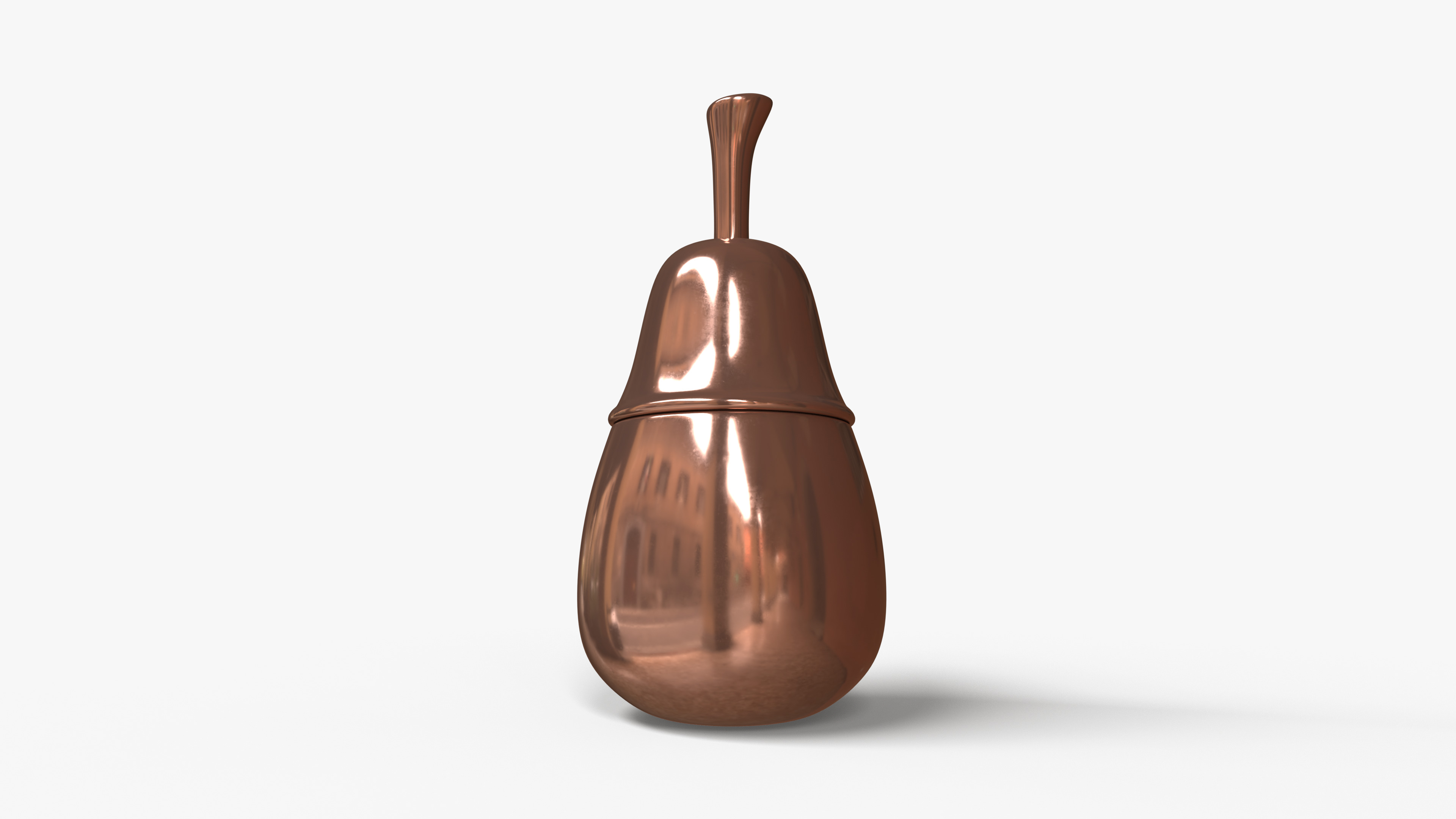 Bowl Pear Bronze Low-poly 3D model_3