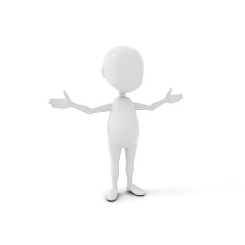 Basic Cartoon Character Rigged and Animated Low-poly 3D model