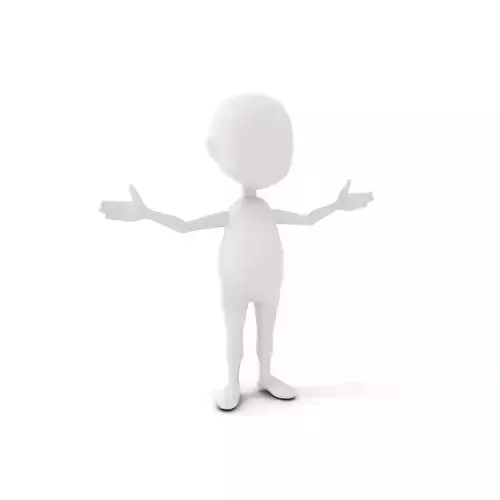 Basic Cartoon Character Rigged and Animated