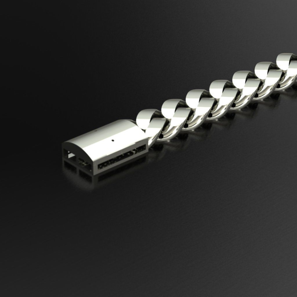 monaco chain  bracelet 3D print model_2