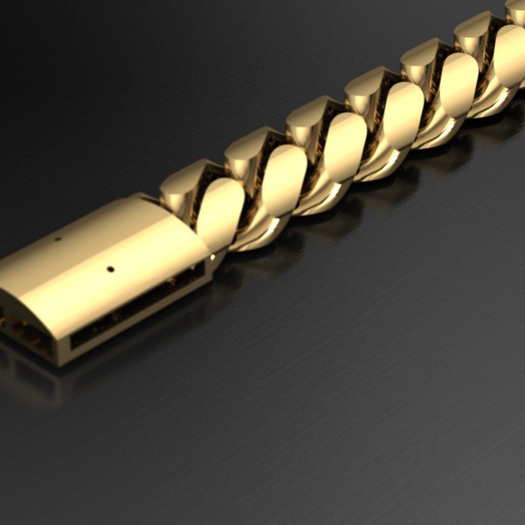 monaco chain  bracelet 3D print model_3