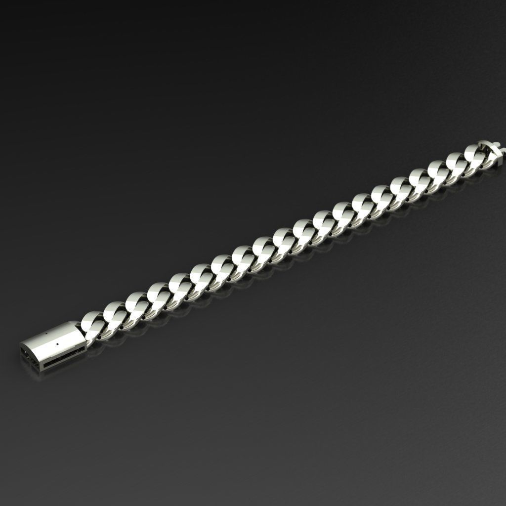 monaco chain  bracelet 3D print model_6