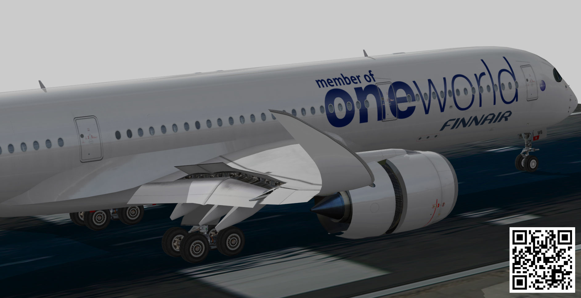 Airbus A350-900 XWB Finnair oneworld Low-poly 3D model_4