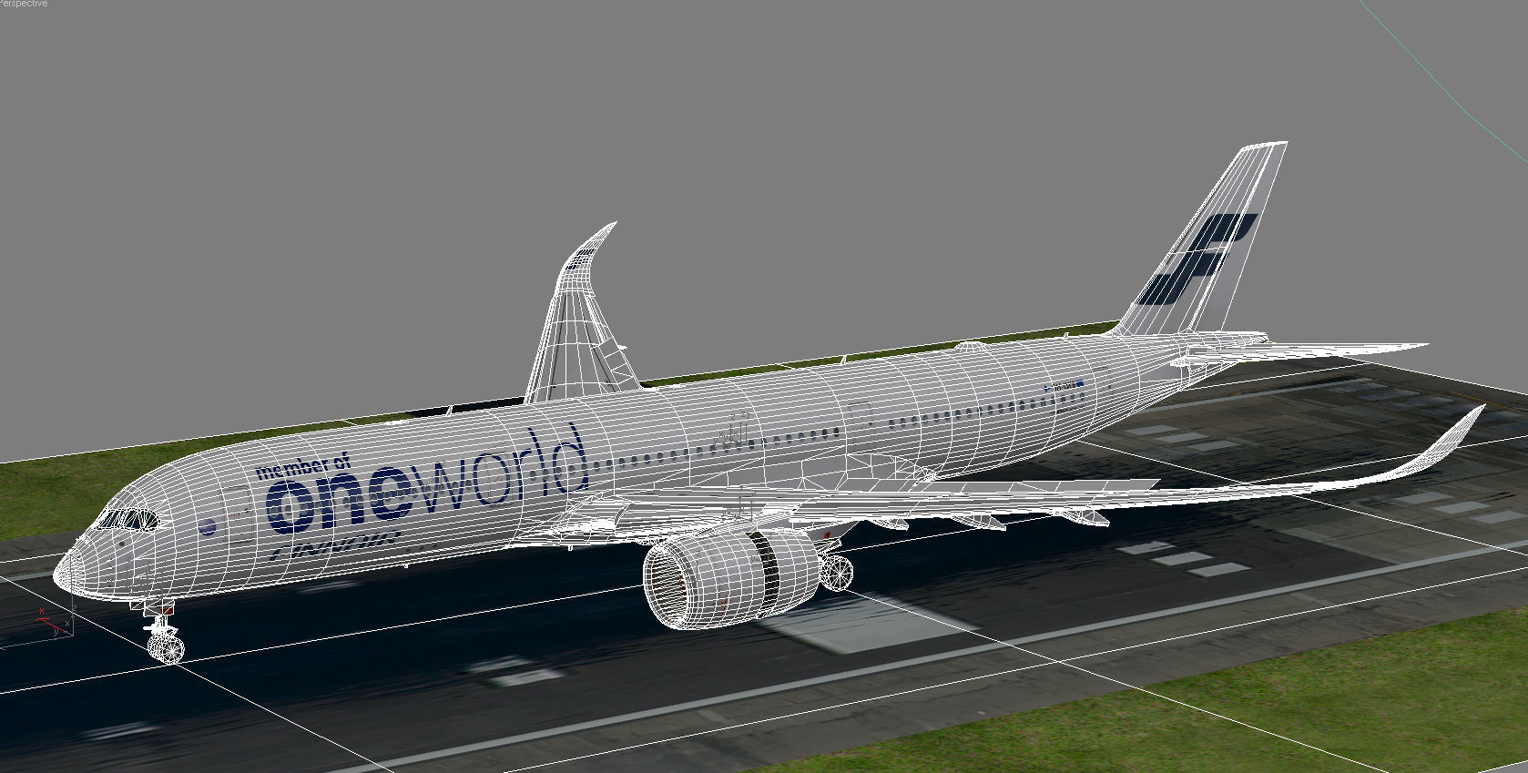 Airbus A350-900 XWB Finnair oneworld Low-poly 3D model_14