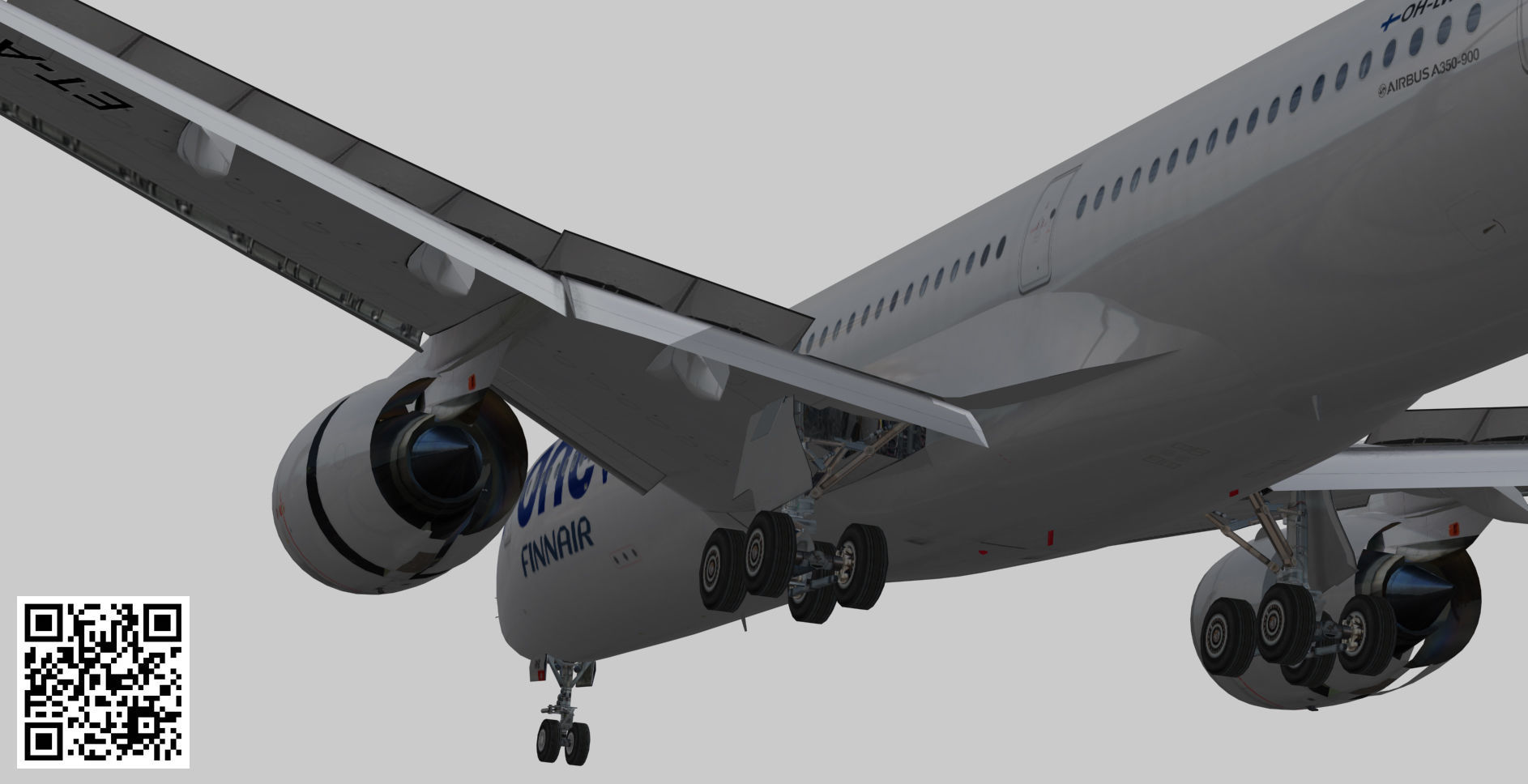Airbus A350-900 XWB Finnair oneworld Low-poly 3D model_2