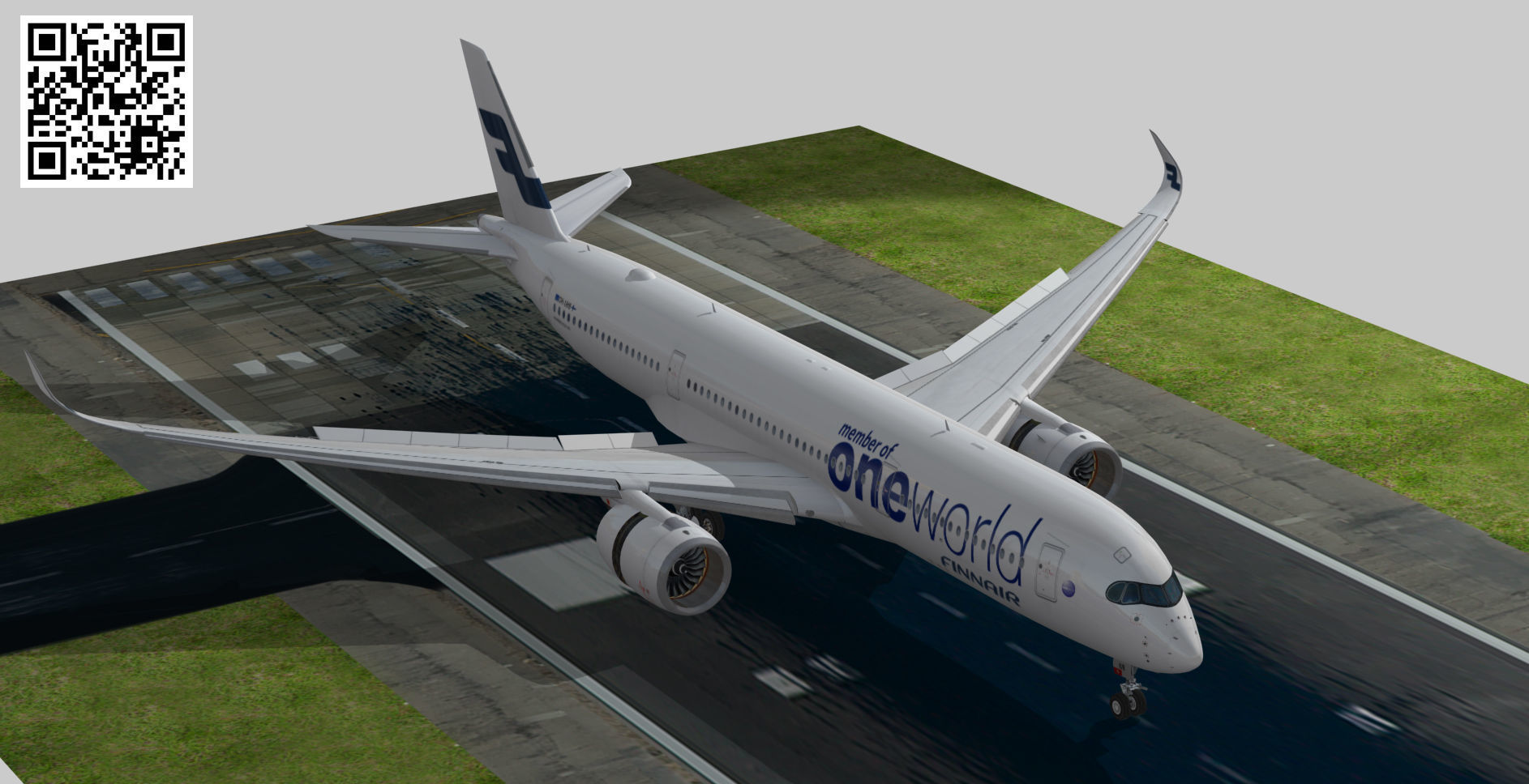 Airbus A350-900 XWB Finnair oneworld Low-poly 3D model_12