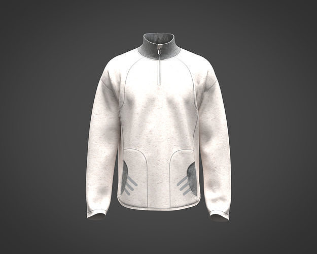 Mens textured fabric high neck Active wear 3D model