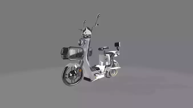Electric scooter for adults and children  Low-poly 3D model
