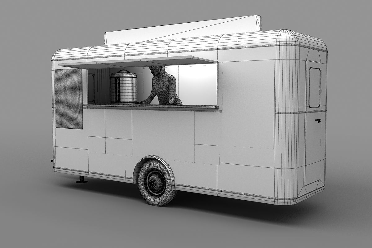 Mobile Refreshment Cart 1960 3D model_4