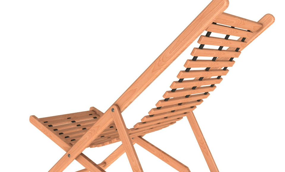 Beach chair Set 3D model_11