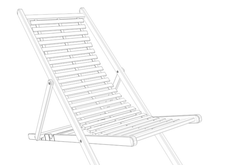 Beach chair Set 3D model_25