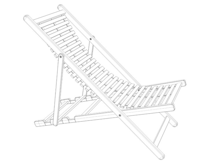 Beach chair Set 3D model_26