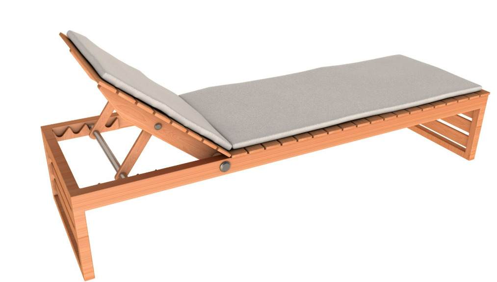 Beach chair Set 3D model_19