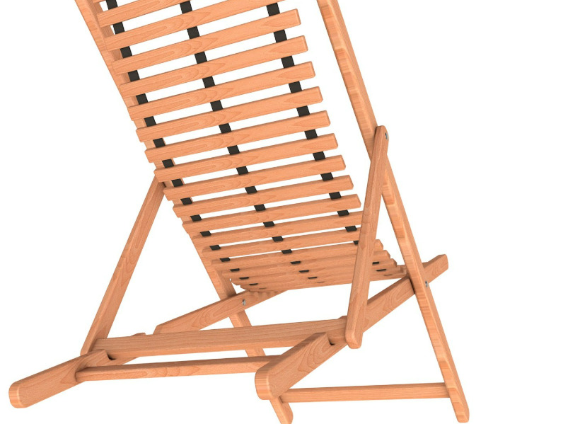 Beach chair Set 3D model_4
