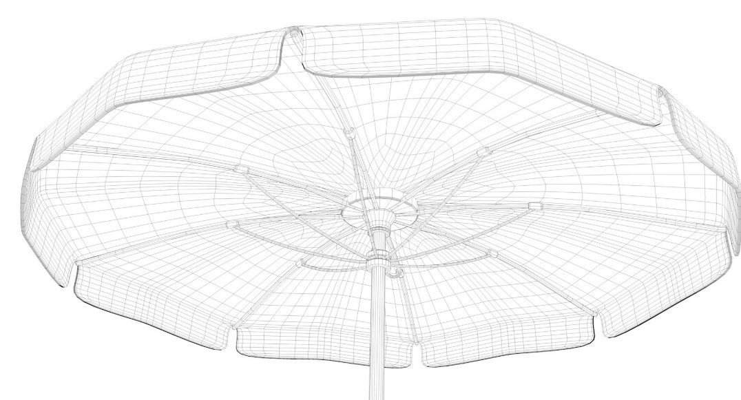 Beach chair Set 3D model_29