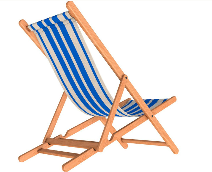 Beach chair Set 3D model_21