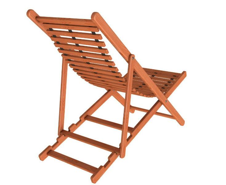 Beach chair Set 3D model_10