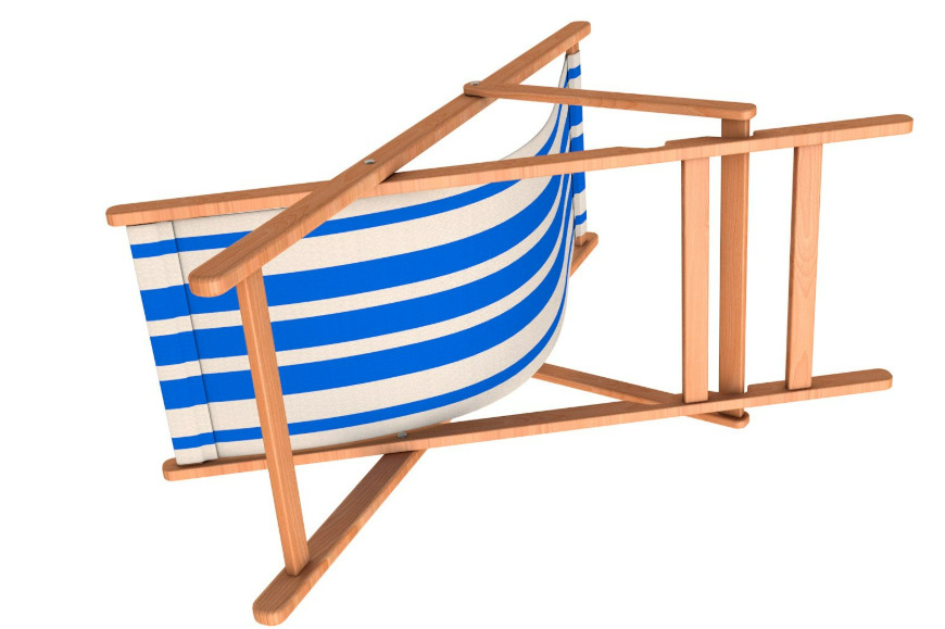 Beach chair Set 3D model_8