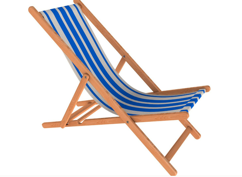 Beach chair Set 3D model_13