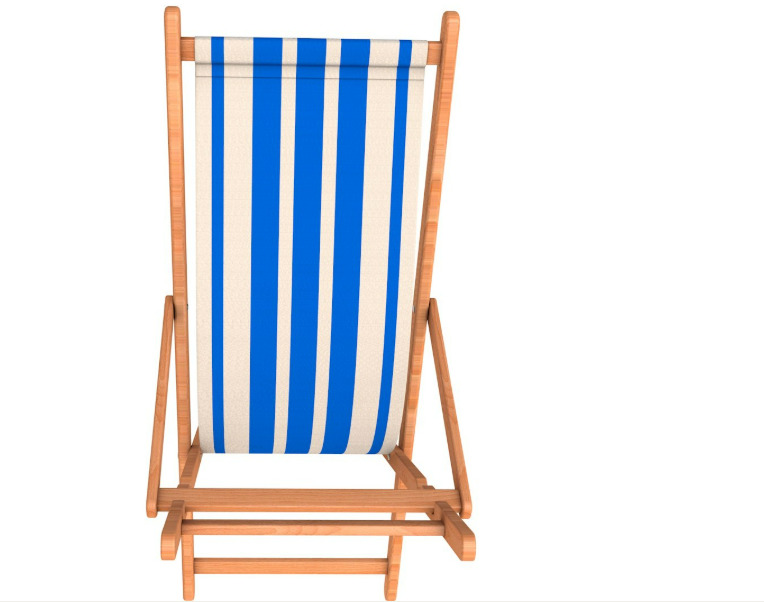 Beach chair Set 3D model_6