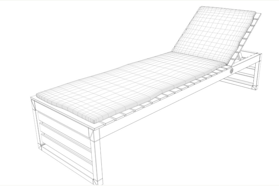 Beach chair Set 3D model_33