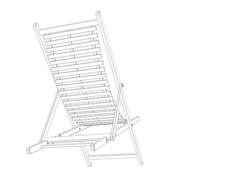 Beach chair Set 3D model_27