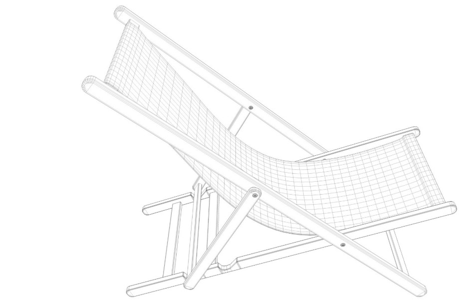 Beach chair Set 3D model_32