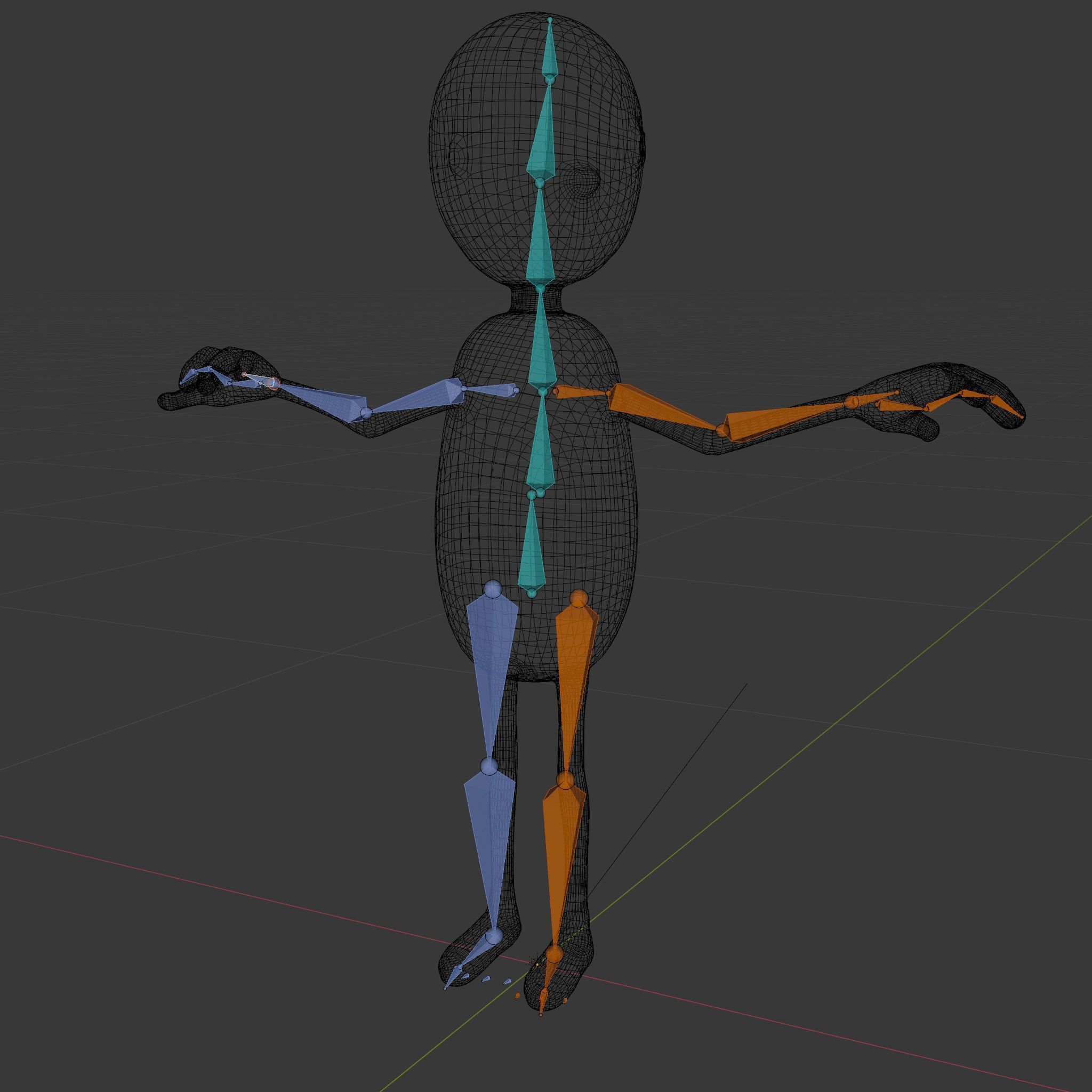 Red Cartoon Character Model Rigged and Animated Low-poly 3D model_7