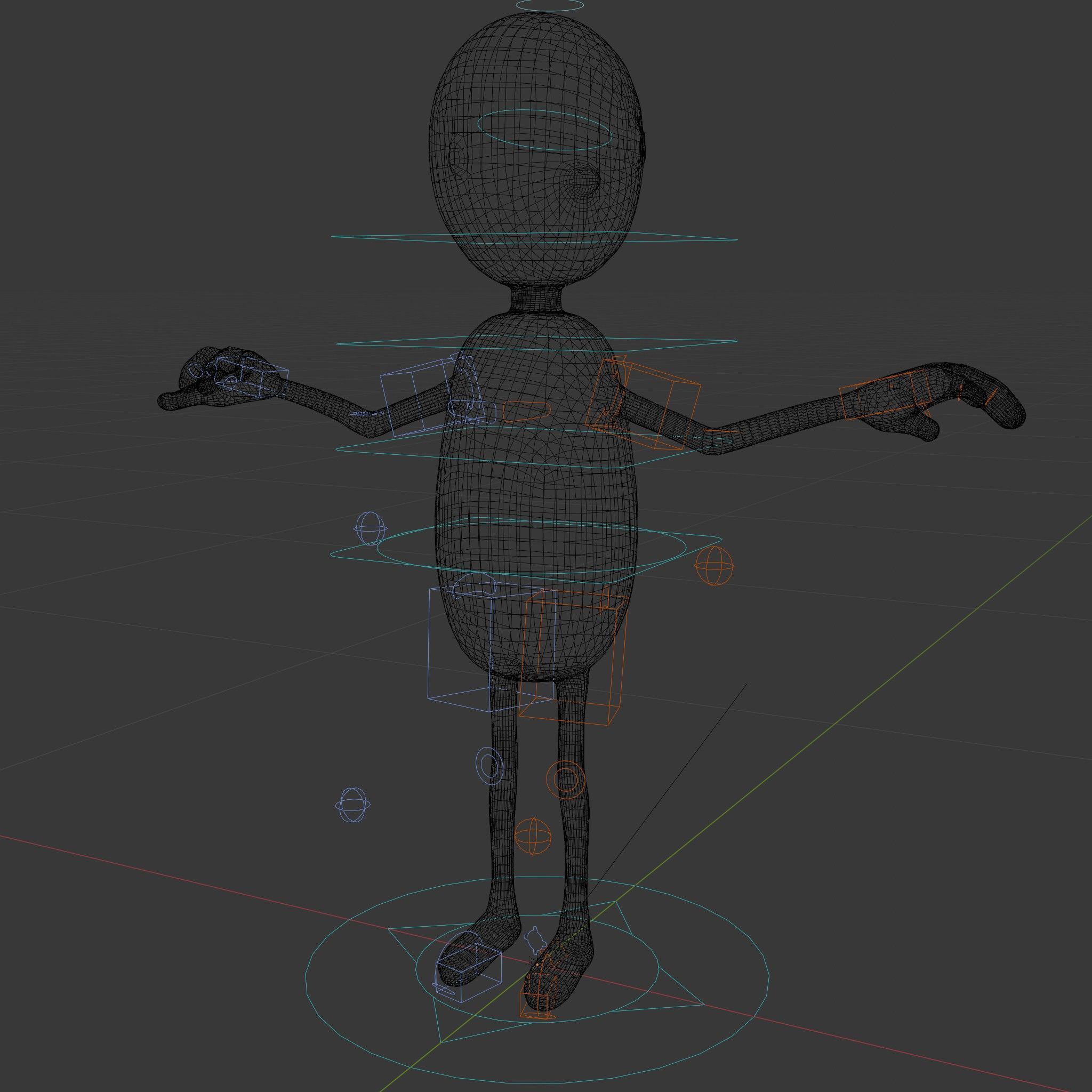 Red Cartoon Character Model Rigged and Animated Low-poly 3D model_6