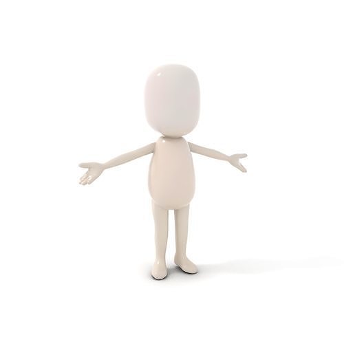 Minimalist Character Model  Rigged and Animated Low-poly 3D model