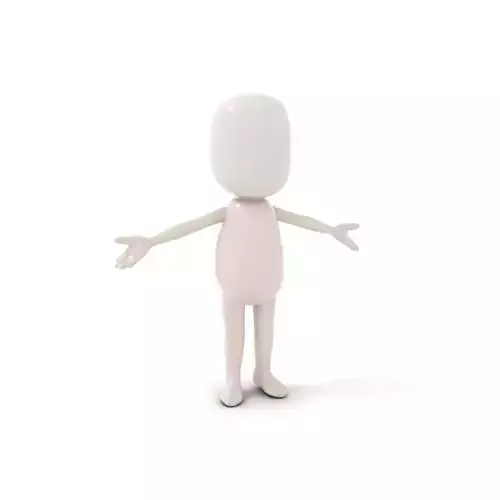 Minimalist Character Model  Rigged and Animated