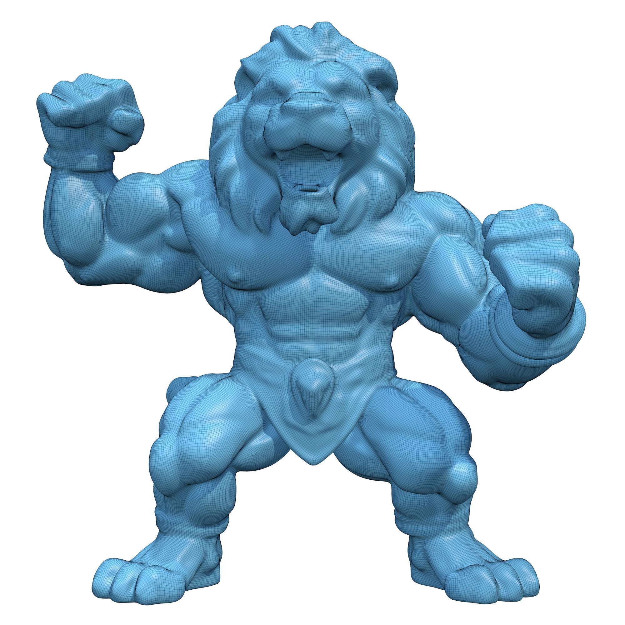 Muscular Lion 3D print model_6