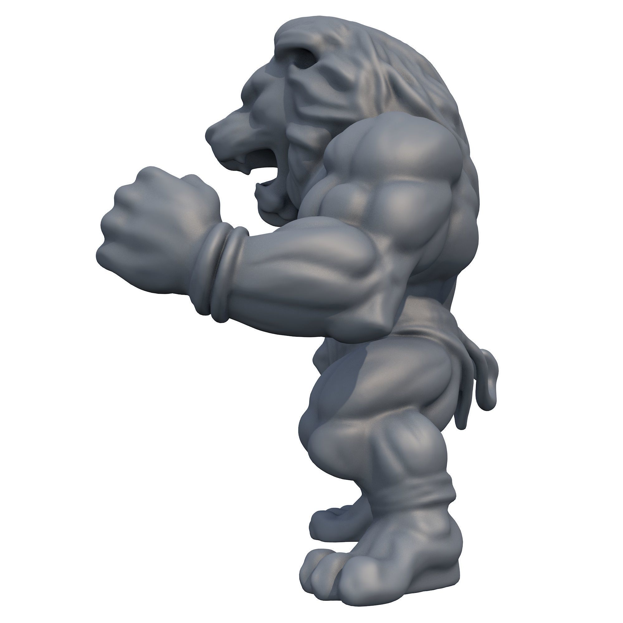 Muscular Lion 3D print model_2