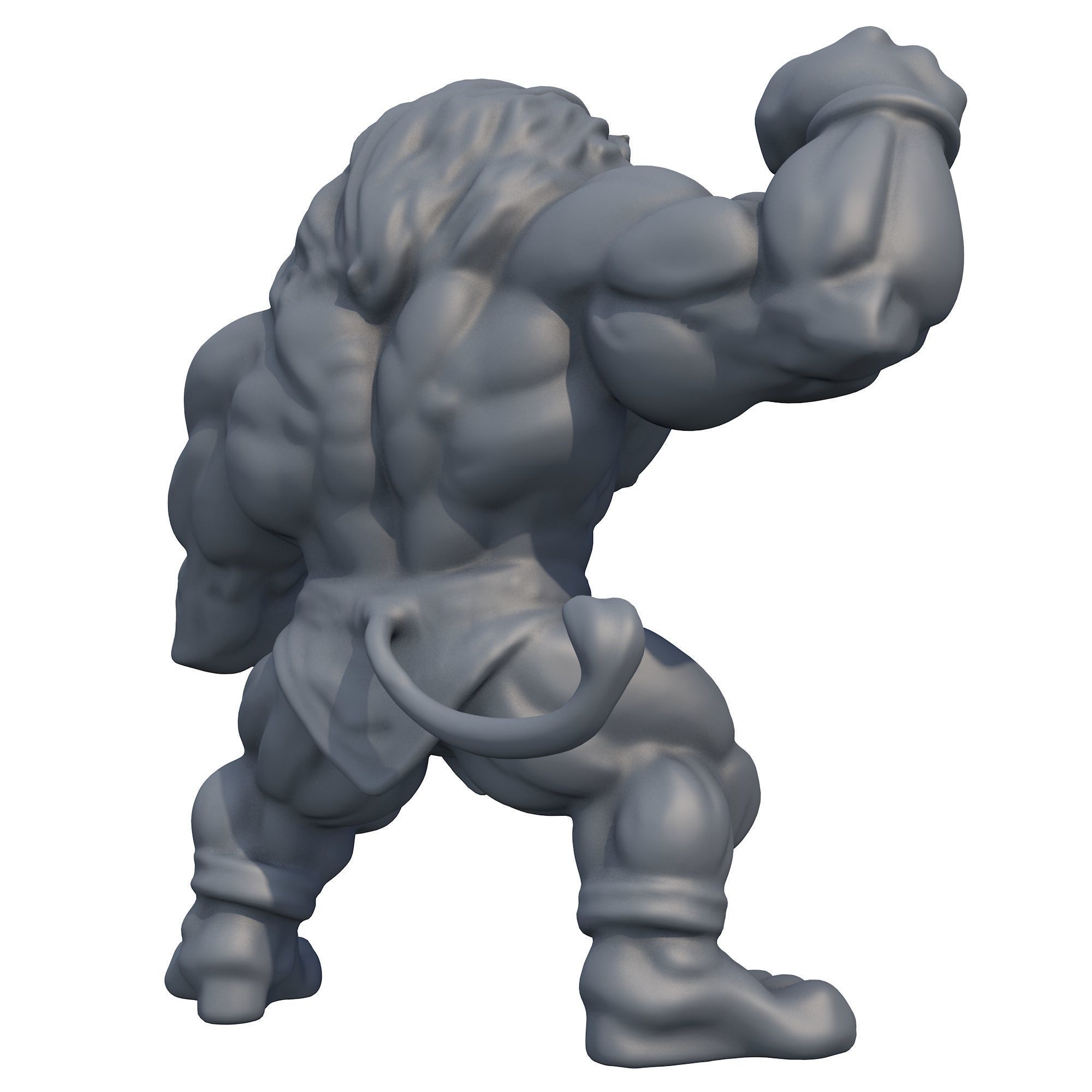 Muscular Lion 3D print model_4