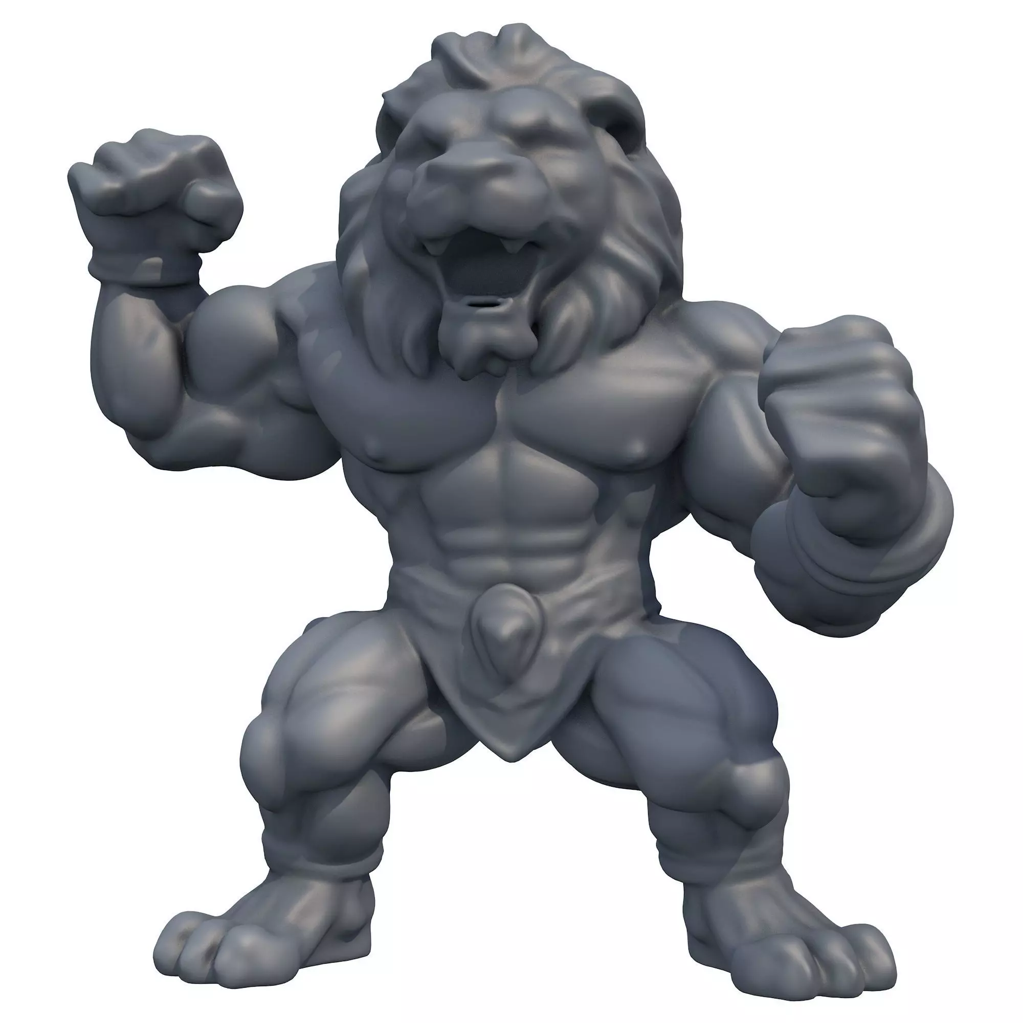 Muscular Lion 3D print model_0