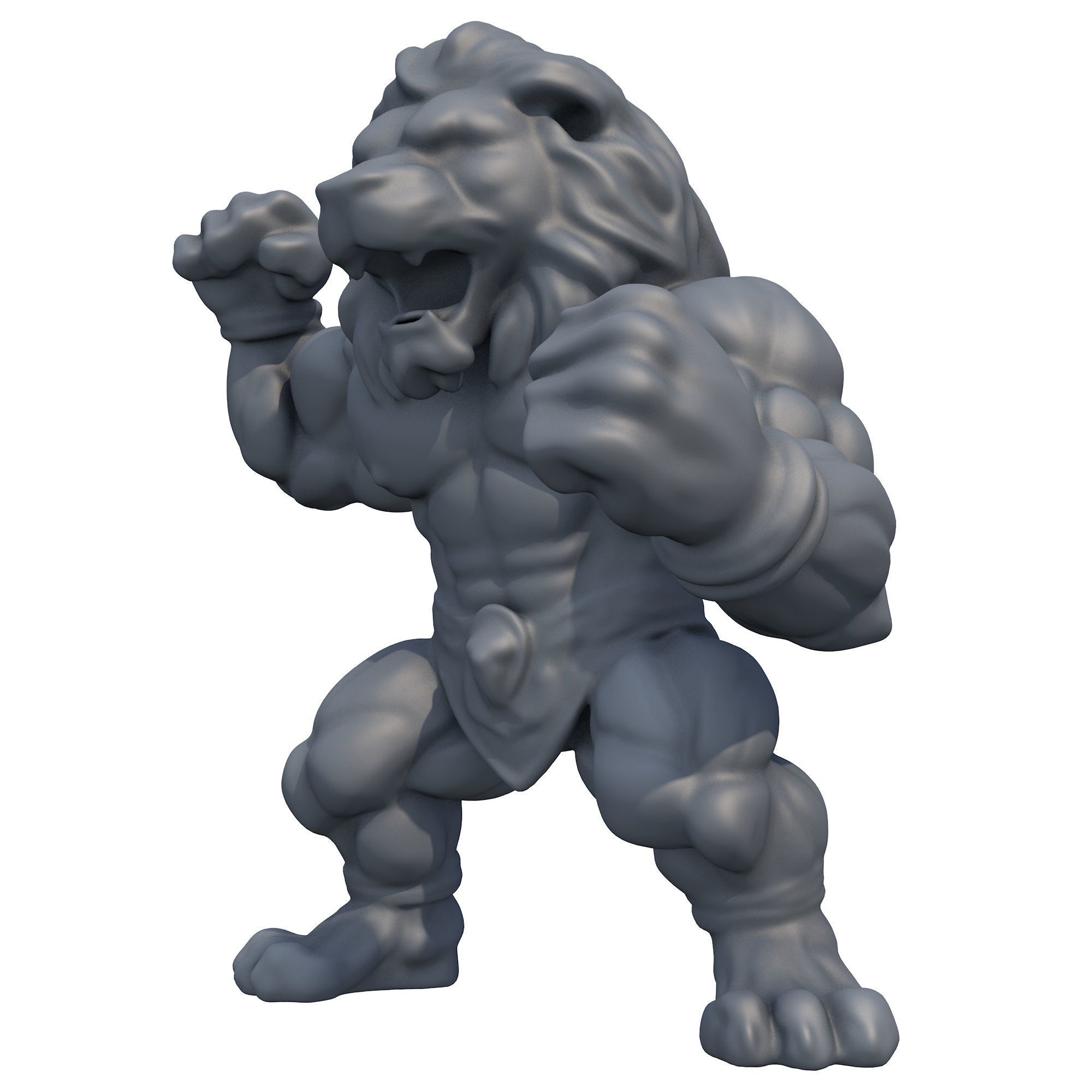 Muscular Lion 3D print model_1