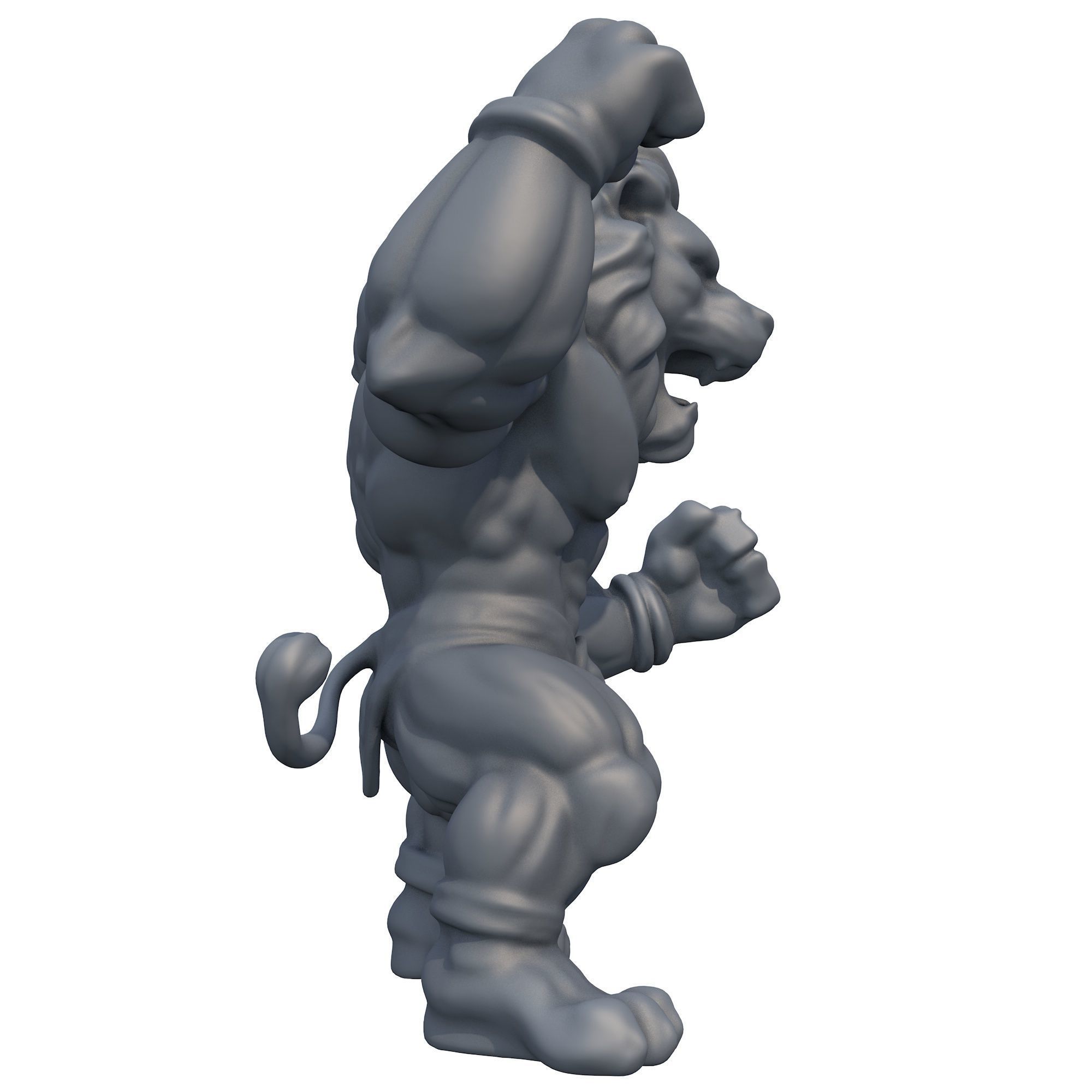 Muscular Lion 3D print model_5