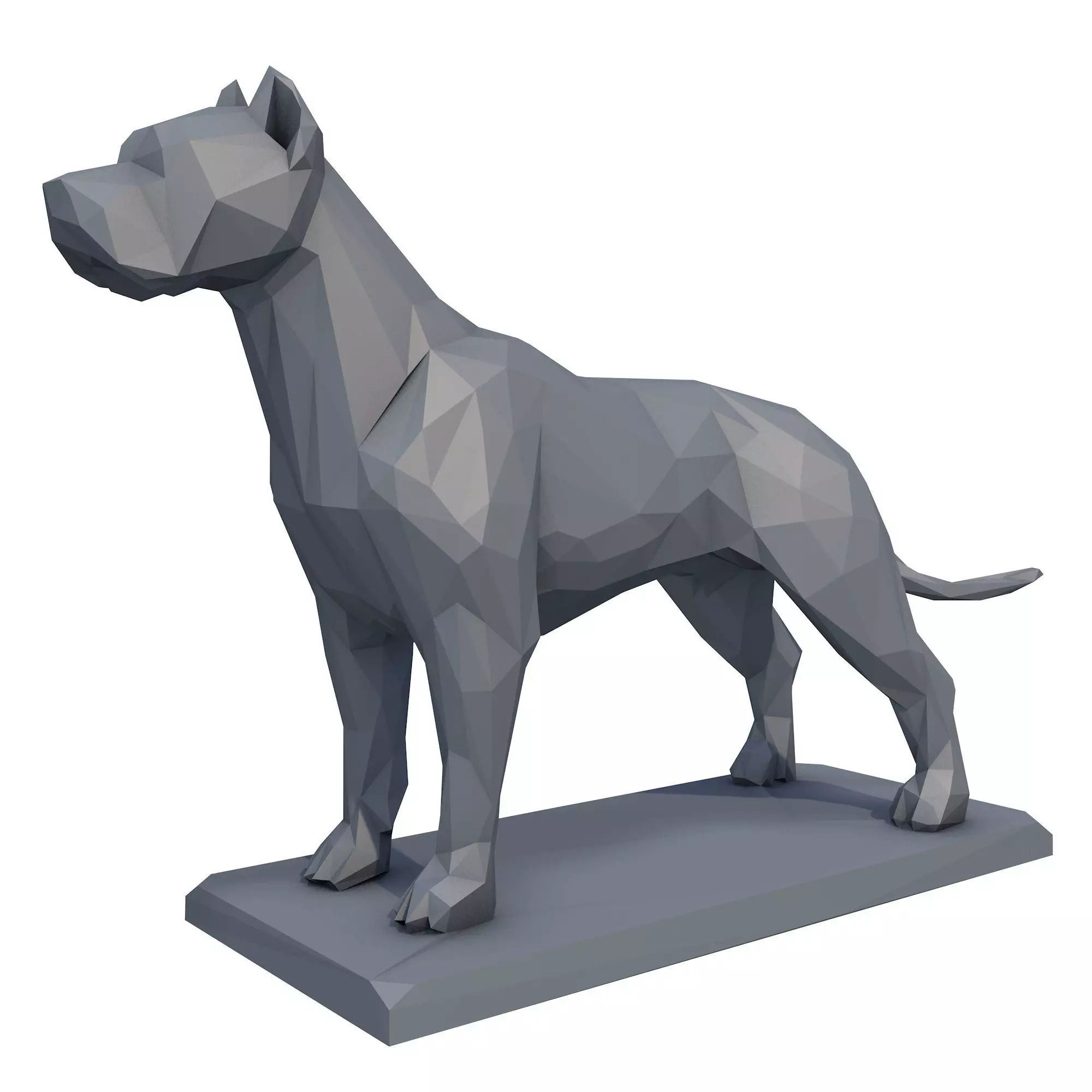 Dogo Argentino Low Poly 3D print model_0