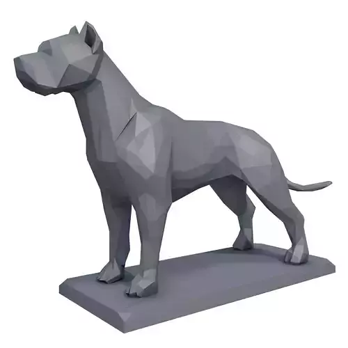 Dogo Argentino Low Poly