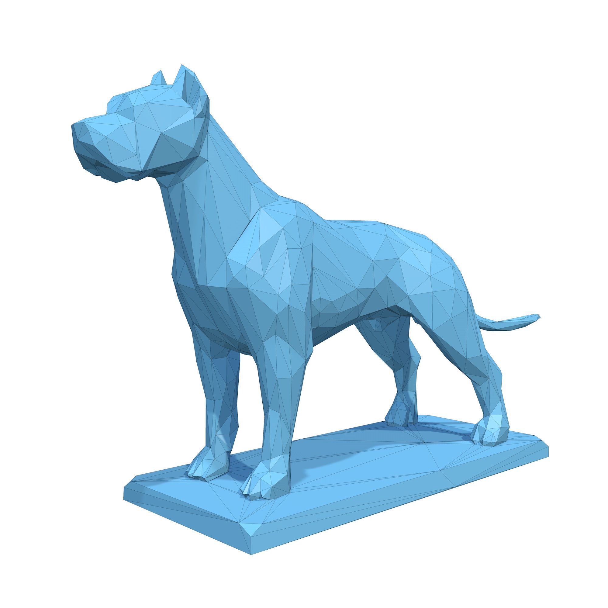 Dogo Argentino Low Poly 3D print model_6