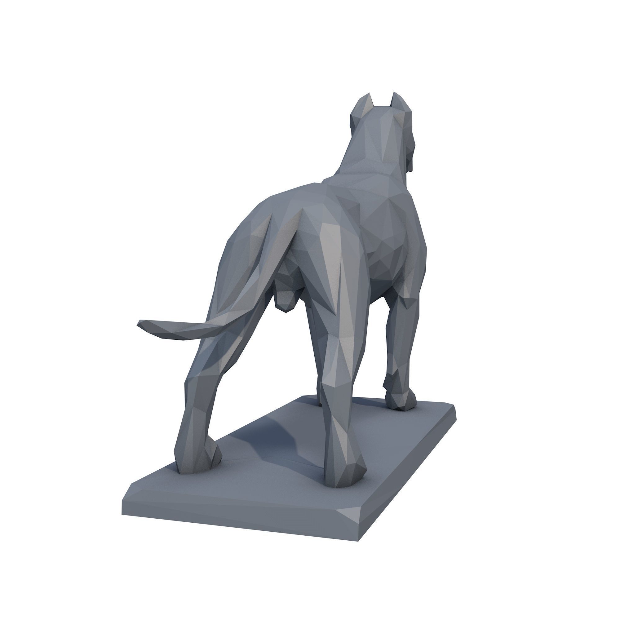 Dogo Argentino Low Poly 3D print model_3