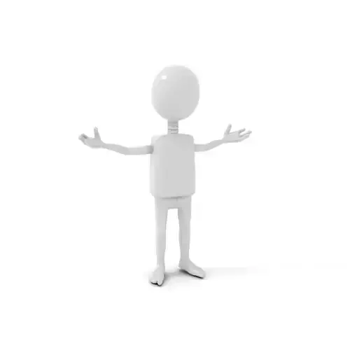 Minimalist Humanoid Rigged and Animated Character Model