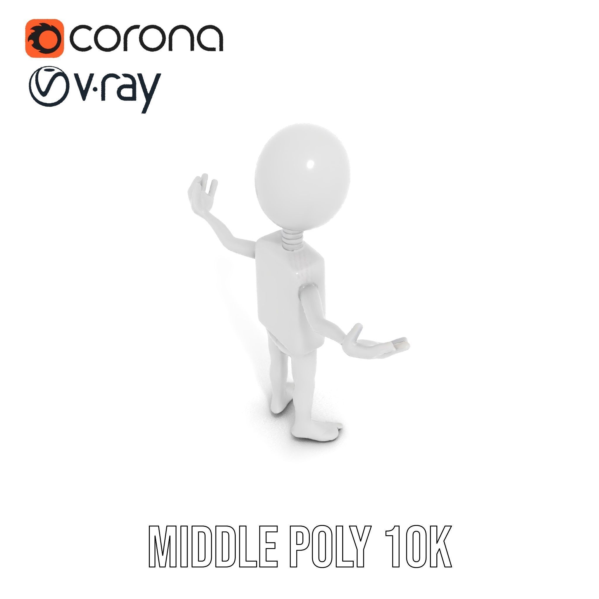 Minimalist Humanoid Rigged and Animated Character Model Low-poly 3D model_16